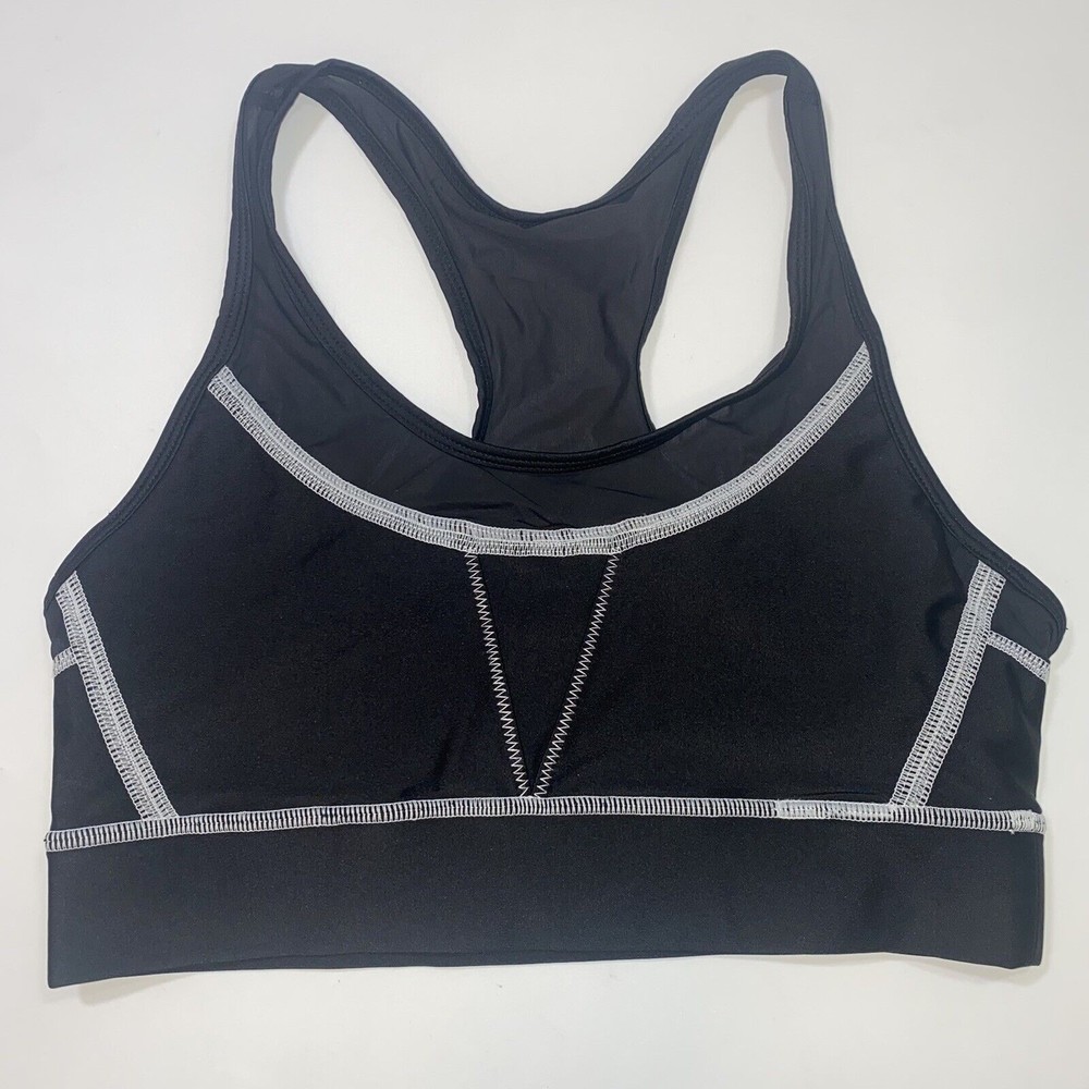 Alala Revolve Surf Sports Bra Racer Back Black Contrast Stitching Size Medium - Picture 1 of 7